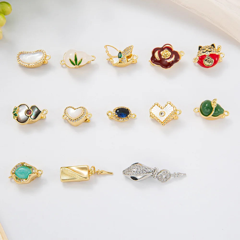 

1 3models Pearl Necklaces Ingot Buckle Accessorie Fuzi Zhaocao Diy Handmade Bracelet Ending Connection Insert Stick Press Buckle
