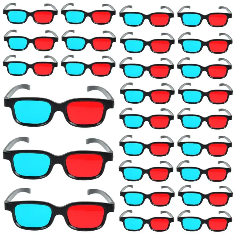 ビデオゲームプロジェクター用の黒いフレーム3Dメガネ,赤,青,アナグリフ,テレビ,映画,DVD,ゲーム,新品,1個