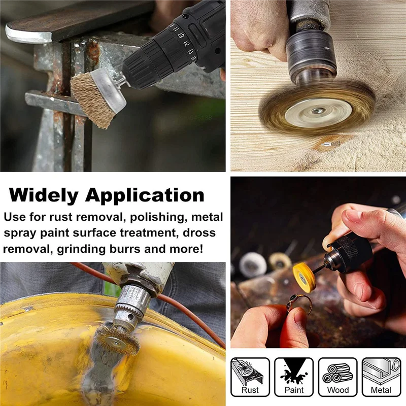 فرشاة سلكية مجعدة خشنة للحفر 1/4 بوصة، إزالة للصدأ والطلاء والمقياس