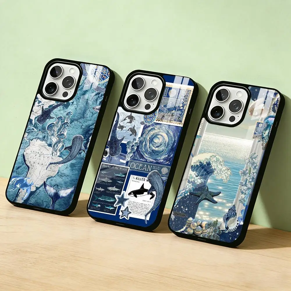 

AAA Ocean Sea Turtle Phone Case For iPhone 17,16,15,14,13,12,11,Pro Max,Plus Candy Silver Cover