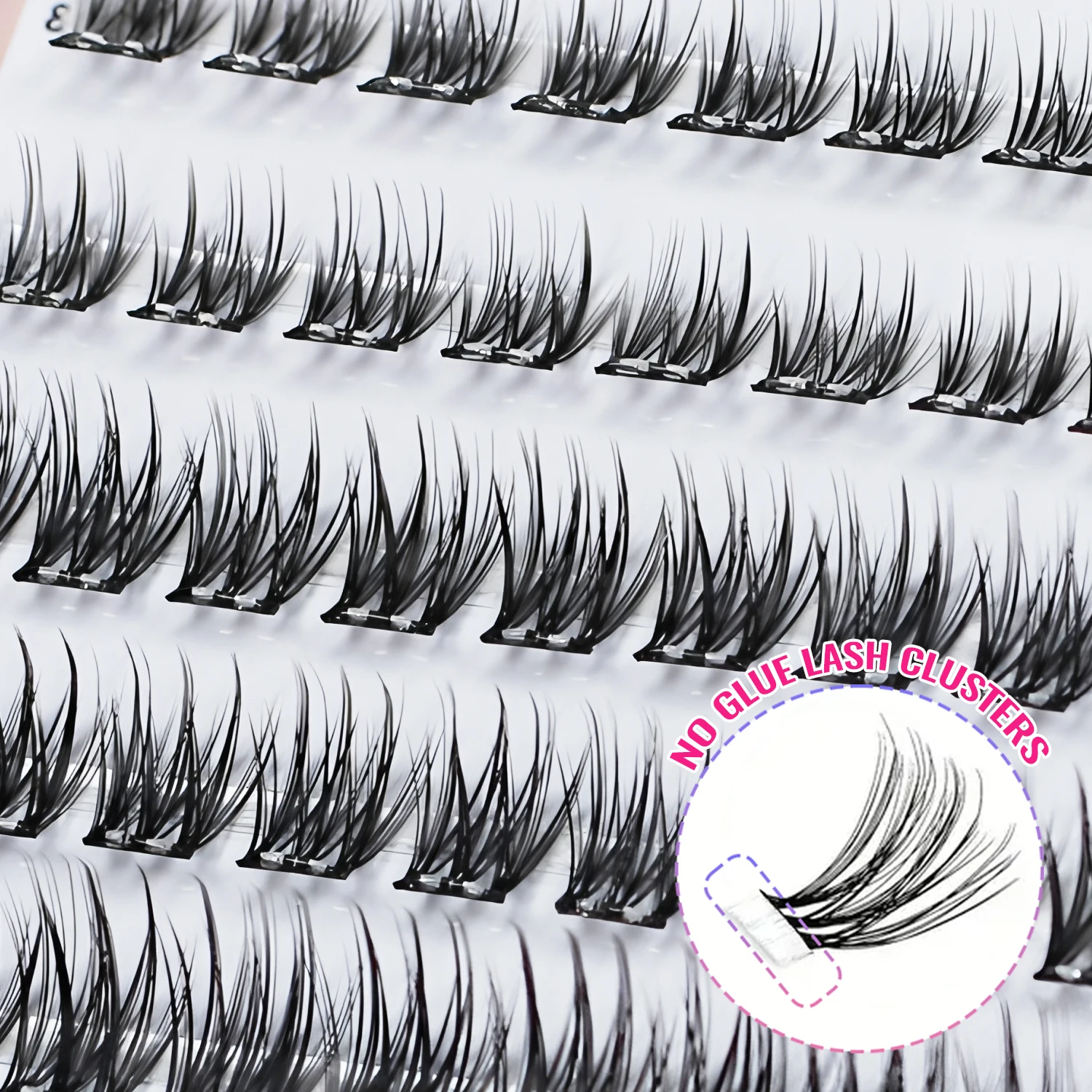 Self-Adhesive Eyelashes, 120 Pieces of Self-Adhesive Lash Clusters, 8-16mm Mixed Natural D Curl, Reusable False Eyelashes, Ultra-Thin and Lightweight, Easy for Beginners to Use