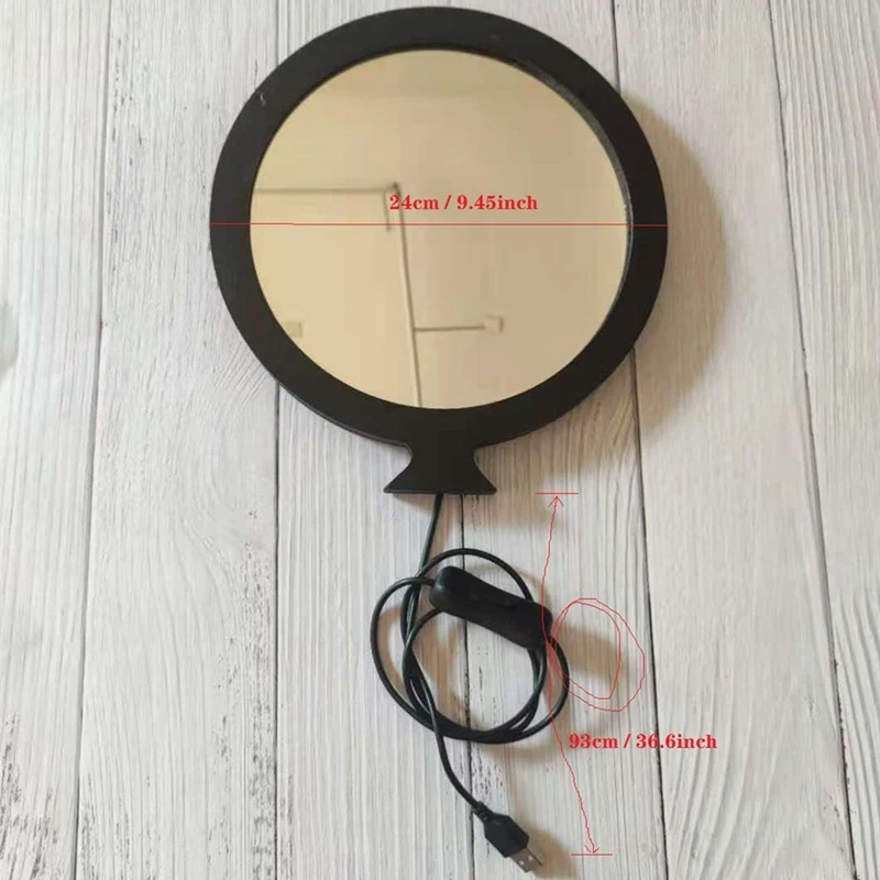 LED Mirror Moon Lamp Romantic Makeup Hanging Mirror Lamps Bedroom Decor Luminaria Lamp Xmas Girl Gift Decoration