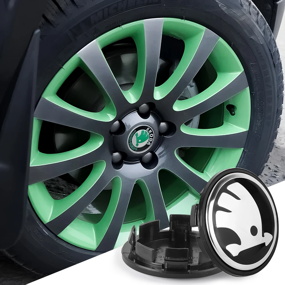 Pour Skoda S Fabia Rapid Superb Octavia A5 2 Kodiaq Scala VRS 4 pièces 55/65mm style de voiture roue centrale jante couverture Badge autocollant décor