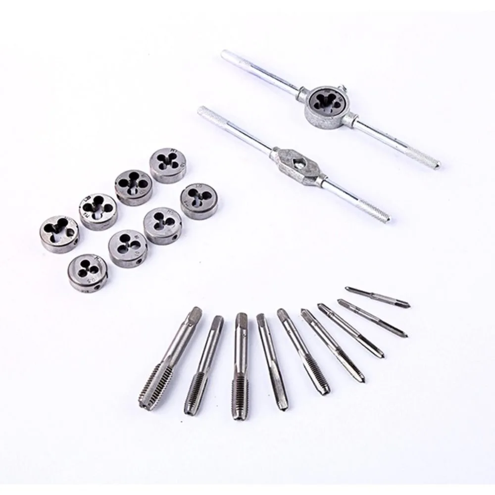 8/12/20Pcs Multi-specification Metric Hand Tap and Die Set​​ Metric System Plumbing & Pipe Fitting​​ Tap Wrench Reamer Tools
