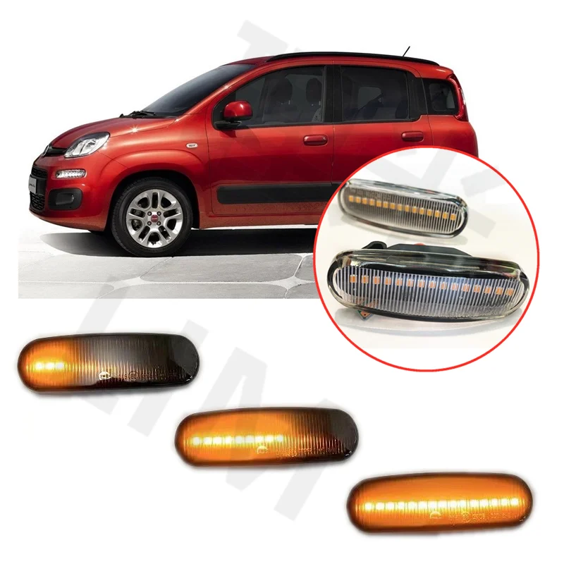 for Fiat Panda 169 2003-2011 Panda 312 2012 2013 2014 2015 2016 2017 2018 2019 Dynamic LED Side Marker Turn Signal Light Lamp