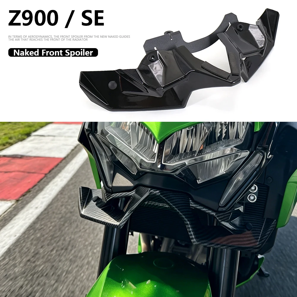 

Для Kawasaki Z900 2020 2021 2022 углеродное волокно мотоцикл Z 900 голый передний спойлер Winglet аэродинамический комплект крыла Спойлер