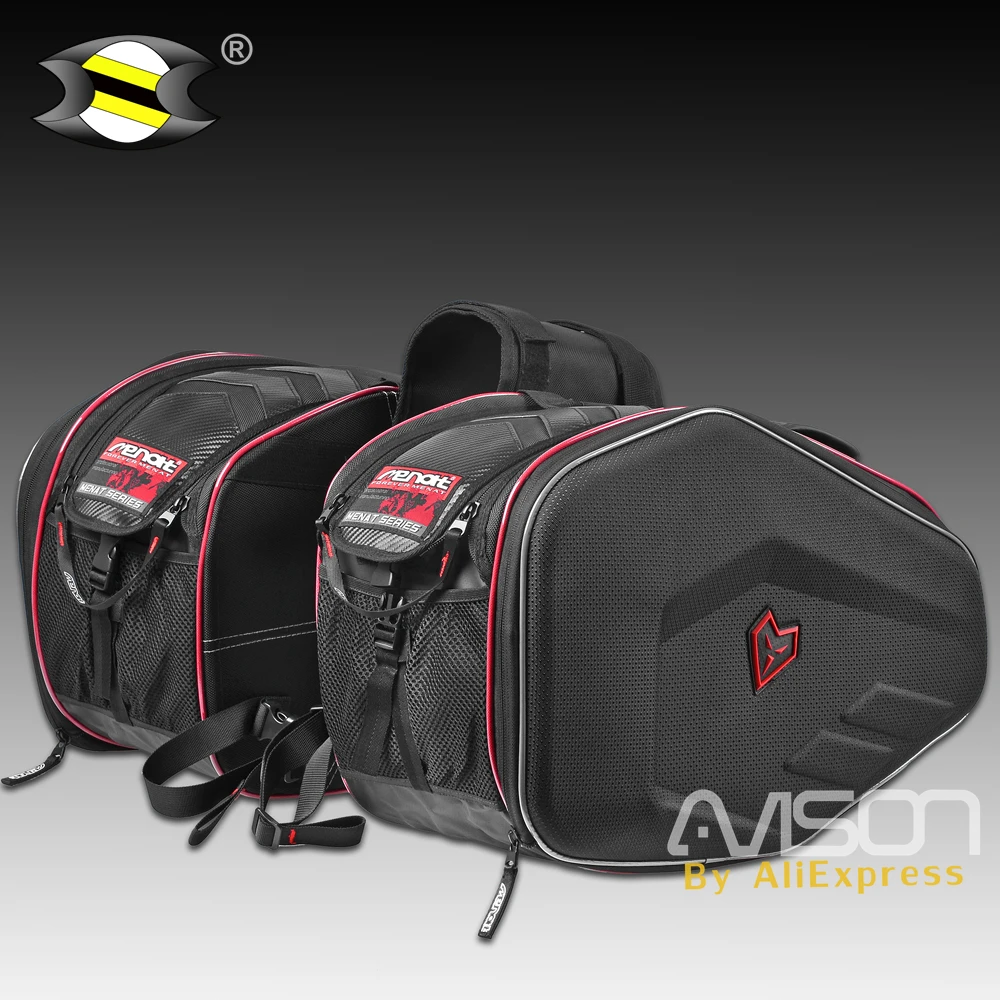 Universal Motorcycle Waterproof saddle bag Luggage Double Seat racing travel outdoor package big space with rain cover