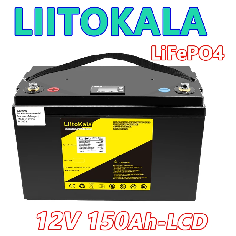 LiitoKala 12 в 300 Ач 200 ач LiFePO4 батарея 100 Ач 120 Ач 150 Ач Campers Waterproof Golf Cart Battery Off-Road Off-grid Solar energy