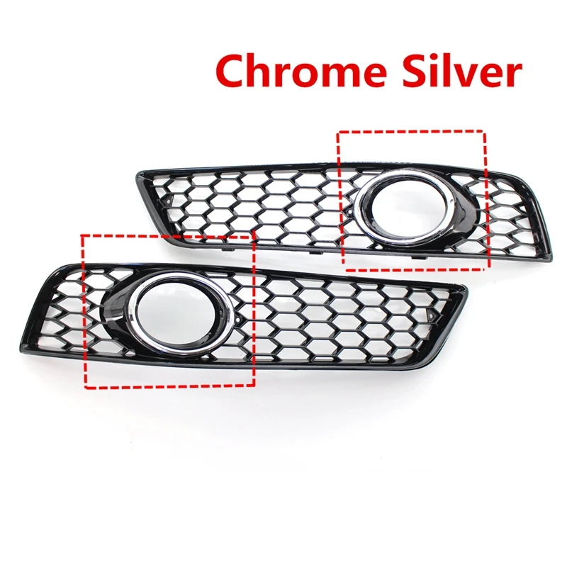 Car Front Bumper Fog Light Mesh Grille Parts For  A3 8P 2009-2013 8P0807682D Fog Lamp Honeycomb Grille Covers