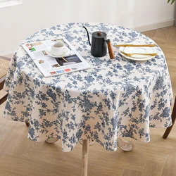 Floral Linen Cotton Tablecloth With Tassel retro nappe de table Table Cover round Dining Table Cover Tea Table Cloth Tafelkleed