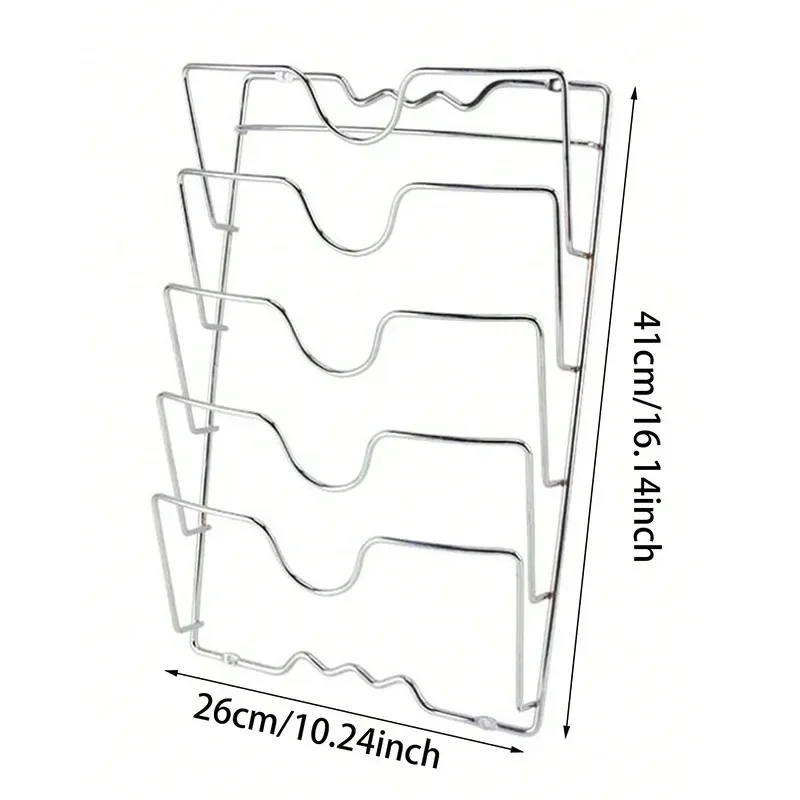 Kitchen Organizer Rack Wall Hanging Pot Cover  Five-Layer Pot Lid  Metal Rust-Free Multifunctional Pot Lid Storage Rack