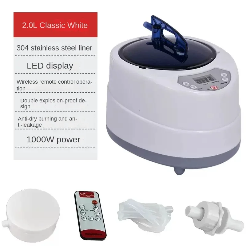 Steam Generator 220V/240V EU US Plug 1000W Upgrade Capacity 2L Home Steamer Pot for Sauna Water Vapor