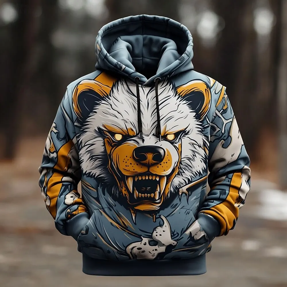

Funny Animal 3D Print Men's Hoodies Autumn and Winter Casual Comfortable Pullover Street Hip Hop y2k Clothes Fashion Sweatshirts