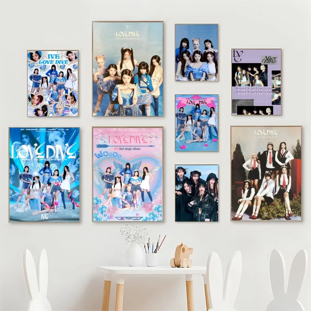 1PC KPOP I-IVE WonYoung Magazine Poster Self-adhesive Art Waterproof Paper Sticker Coffee House Bar Room Wall Decor