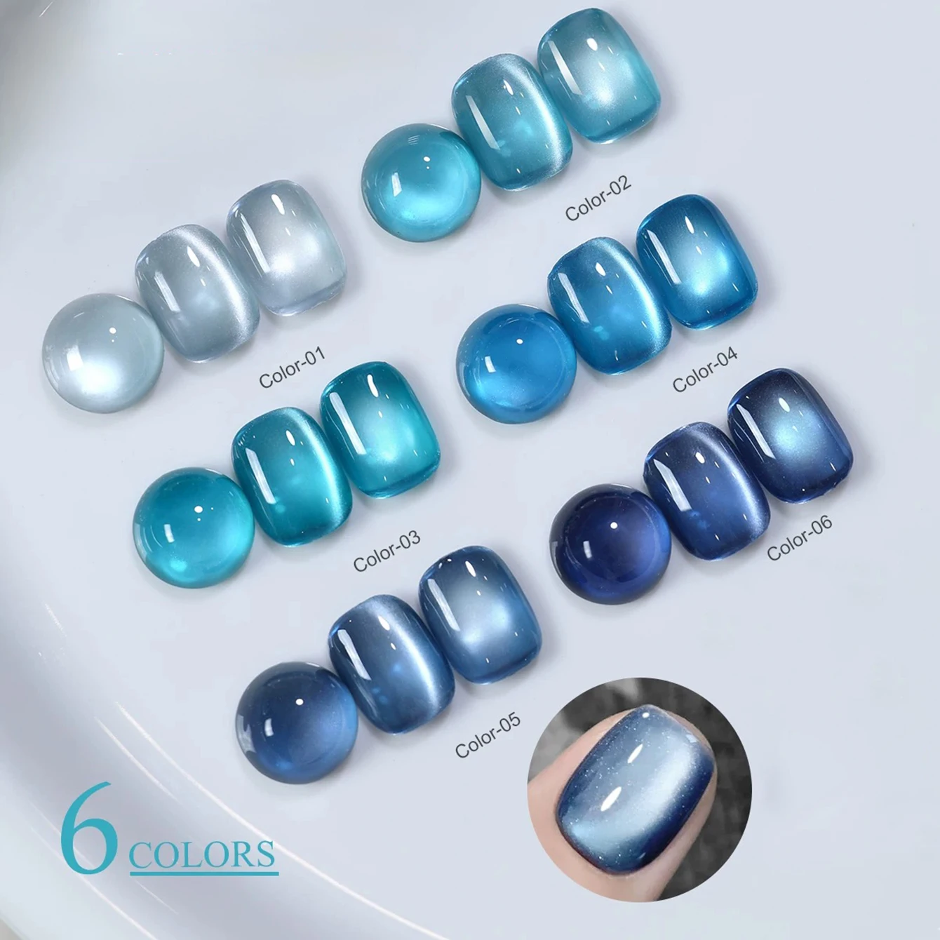 1 pièces WS automne hiver ongles glace Transparent bleu oeil de chat blanchissant populaire Gel vernis à ongles Salon de manucure Nail Art fournitures pour ongles