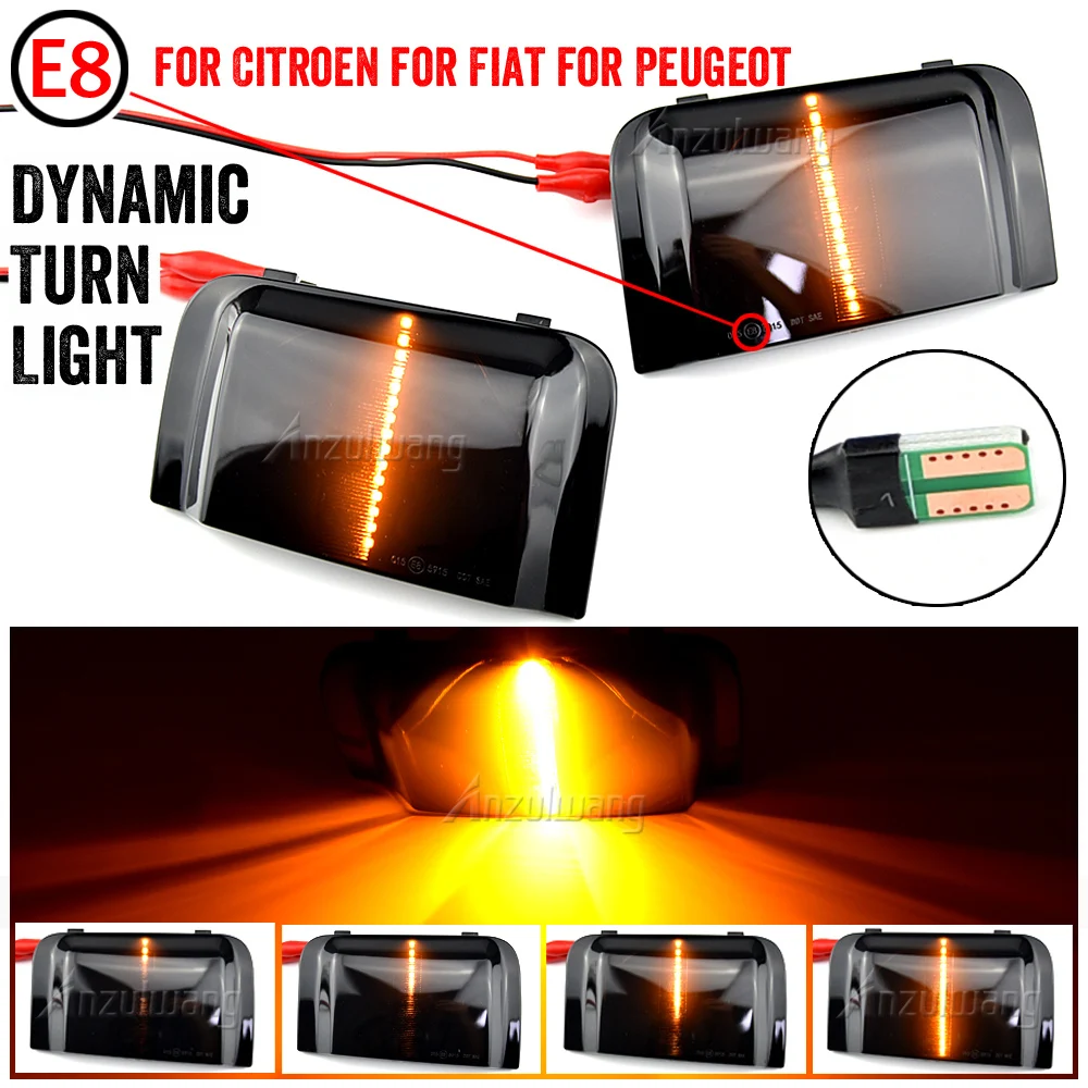 LED Dynamic Amber Side Mirror Turn Signal Lights for Fiat Ducato Citroen Jumper Relay Peugeot Boxer RAM Promaster Car Styling