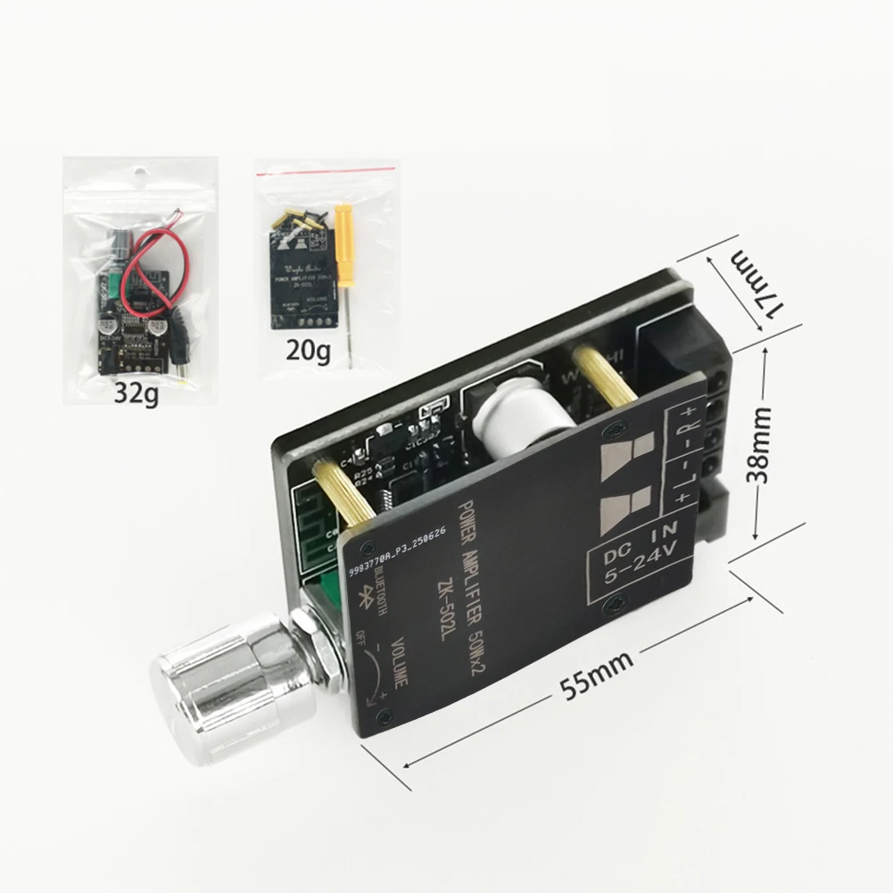 ZK-502L Mini 2x50W الصوت الرقمي مكبر كهربائي مجلس ستيريو BT 5.0 أمبير وحدة