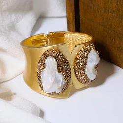 Glseevo Natural Fresh Water Pearl lnlaid Zircon Fashion Jewelry Bracelets Bracelet Femme Italian Charm Bracelet GB1099
