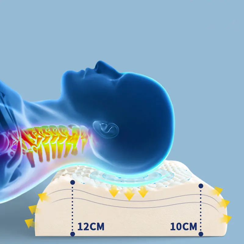 Cuscino in lattice Thailandia Massaggio Memoria Cuscini per il dolore al collo cervicale per dormire Rimedial Prevenire efficacemente gli acari per la camera da letto