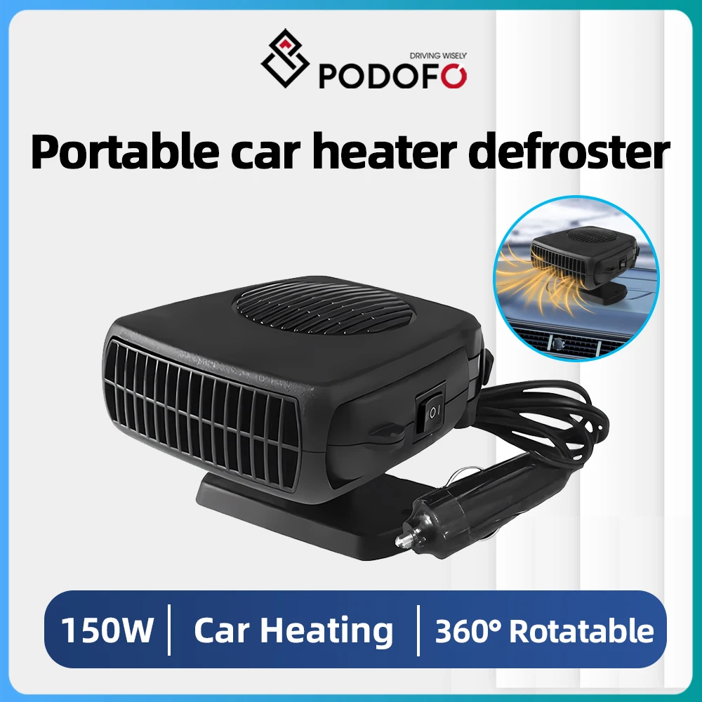 

Podofo Portable Car Heater 150W 12V/24V Defogger Car Blower 2 W 1 Cooling and Heating Car Windshield Freezing Winter For Driving