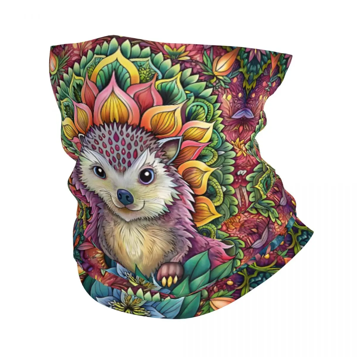 Hedgehog Mandala Headband Neck Warmer Men Ski Running Tube Scarf Medical Nurse Face Bandana Gaiter