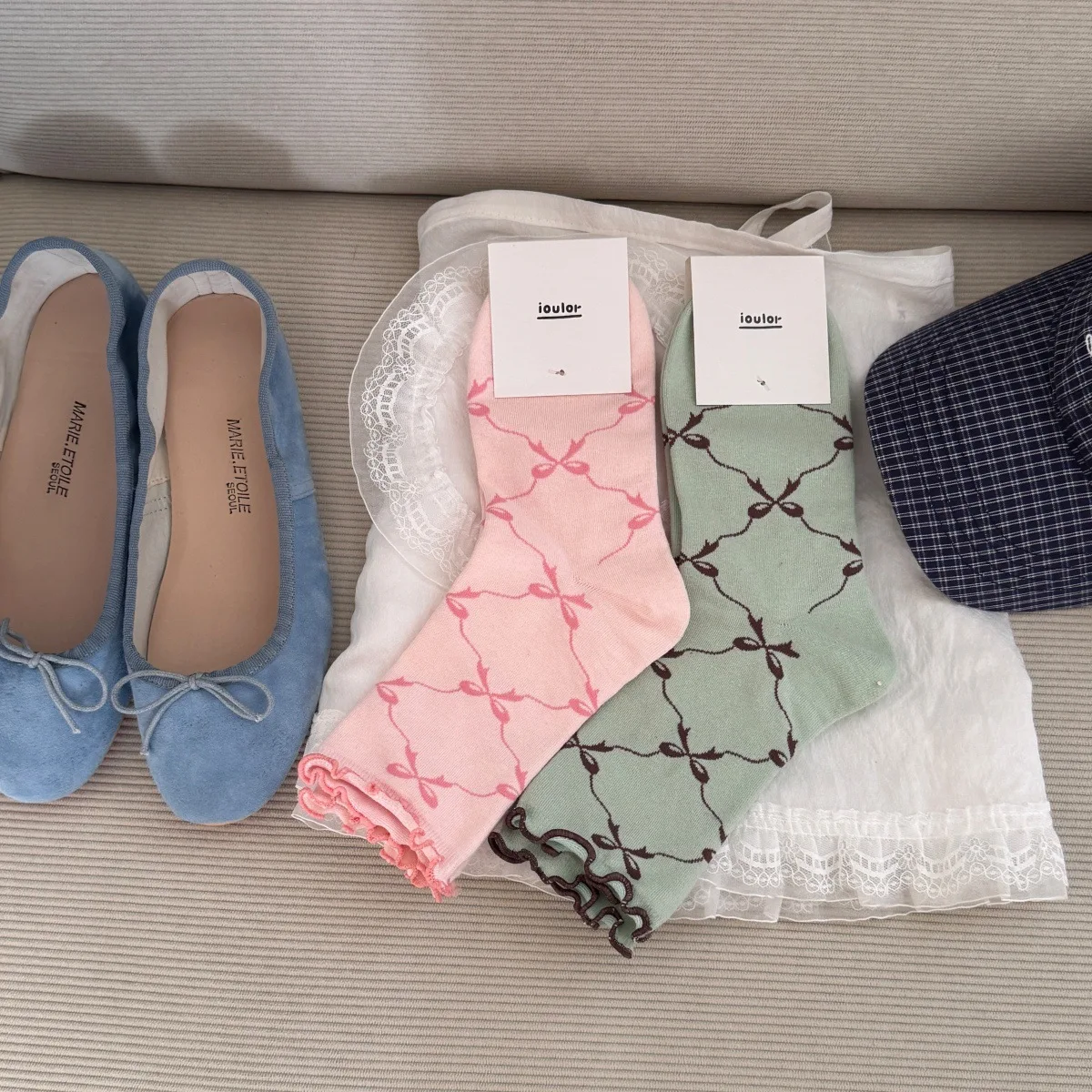 

Stockings for Women Women's Tube Socks Curled Bow Casual Socks Soft Breathable Stockings Sweet High Elasticity
