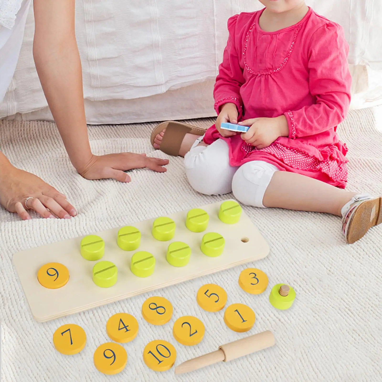 Ten Frame Math Manipulatives Math Peg Board for Game Props Coordination