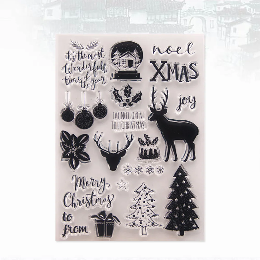 مجموعة طوابع شفافة واضحة مادة Tpr لتقوم بها بنفسك ختم التشبث لسكرابوكينغ عيد الميلاد موضوع بطاقة مذكرات الديكور رسالة صنع