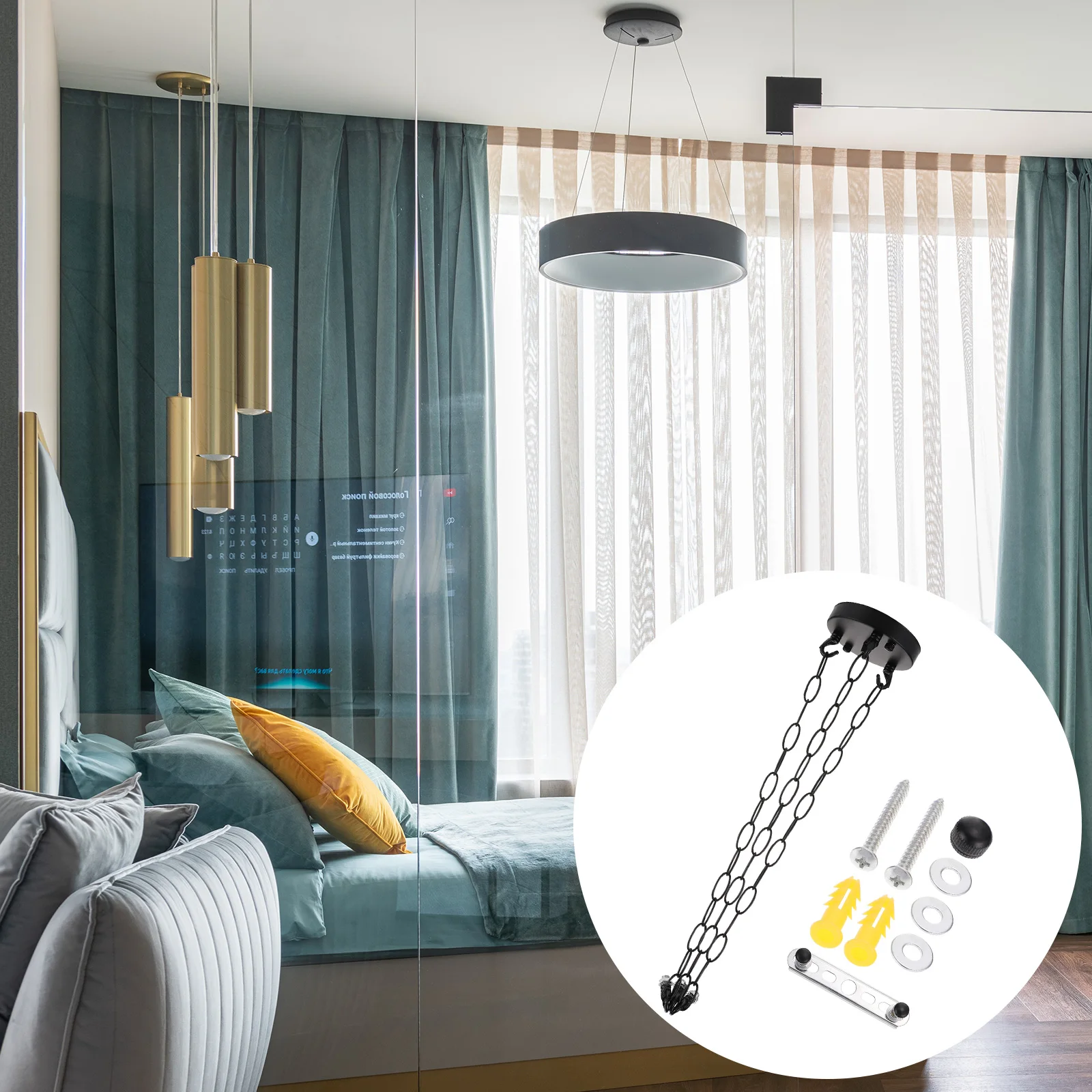 

1 set Heavy Duty Chandelier Canopy Kit Iron Ceiling Plate Rust Resistant For Pendant Light Fixture Mounting Decorative Lighting