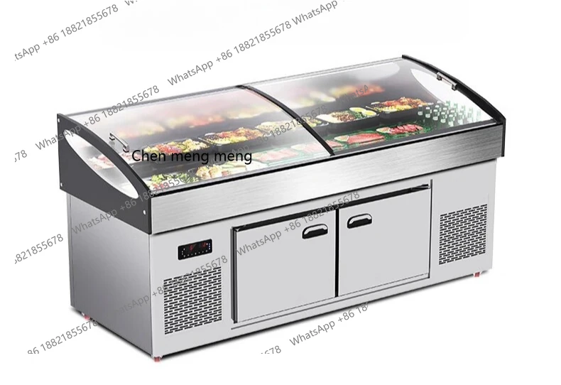 خزانة عرض الثلج، فريزر فواكه ديلي مجمد، شواء المأكولات البحرية، خزانة لا كارت #1