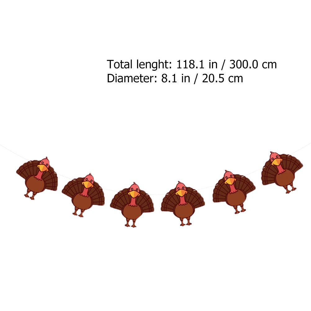 

1pc Premium Turkey Hanging Flags Creative Thanksgiving Party Banner Decorative String Flags Holiday Event Decor Happy