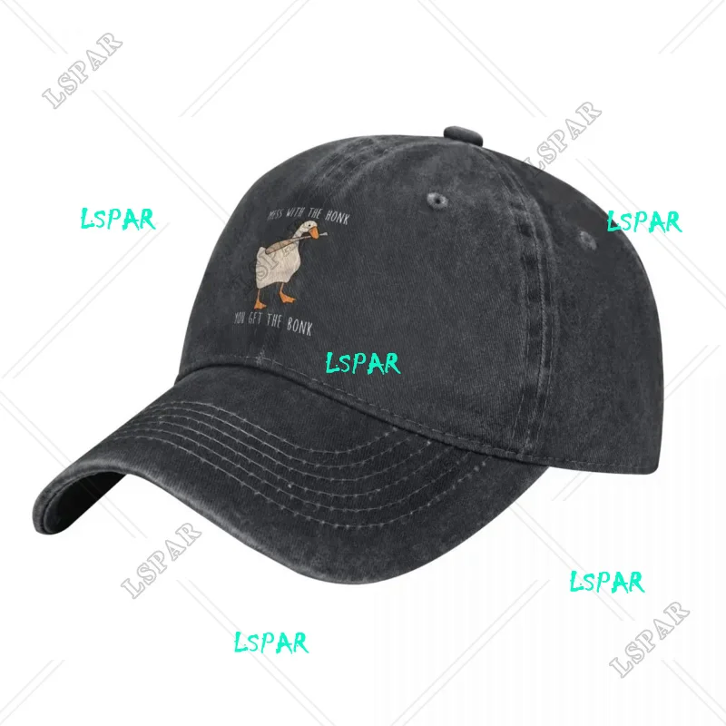 Untitled Goose Game Mess With The Honk You Get The Bonk Men Women Baseball Caps Distressed Denim Caps Hat Vintage Outdoor