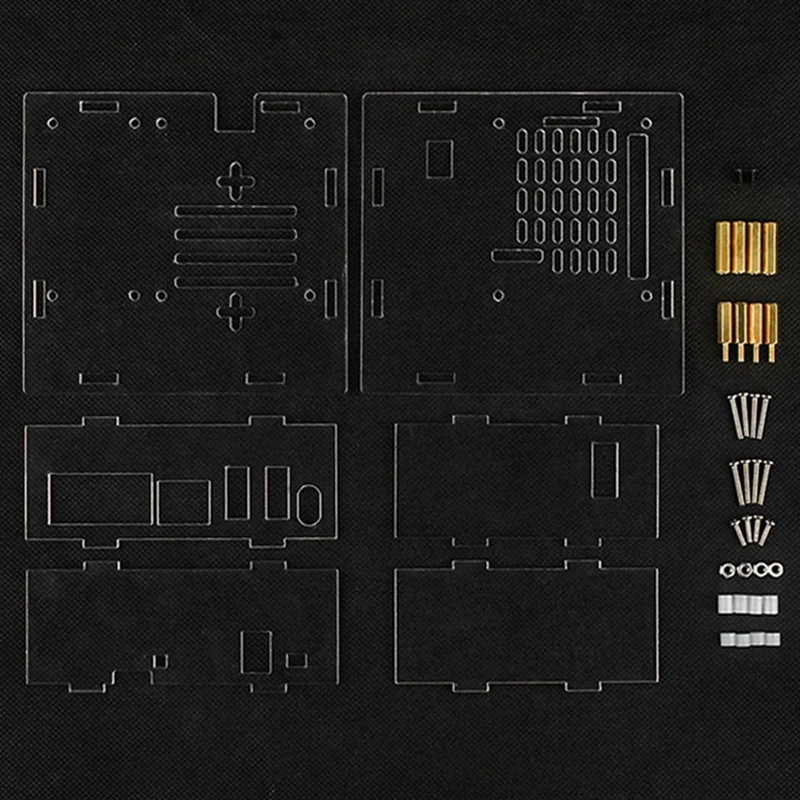 For Raspberry Pi 5 Case + Radiator Fan + -Compatible To HD Adapter Board Support Dual 4K Output Expansion Board