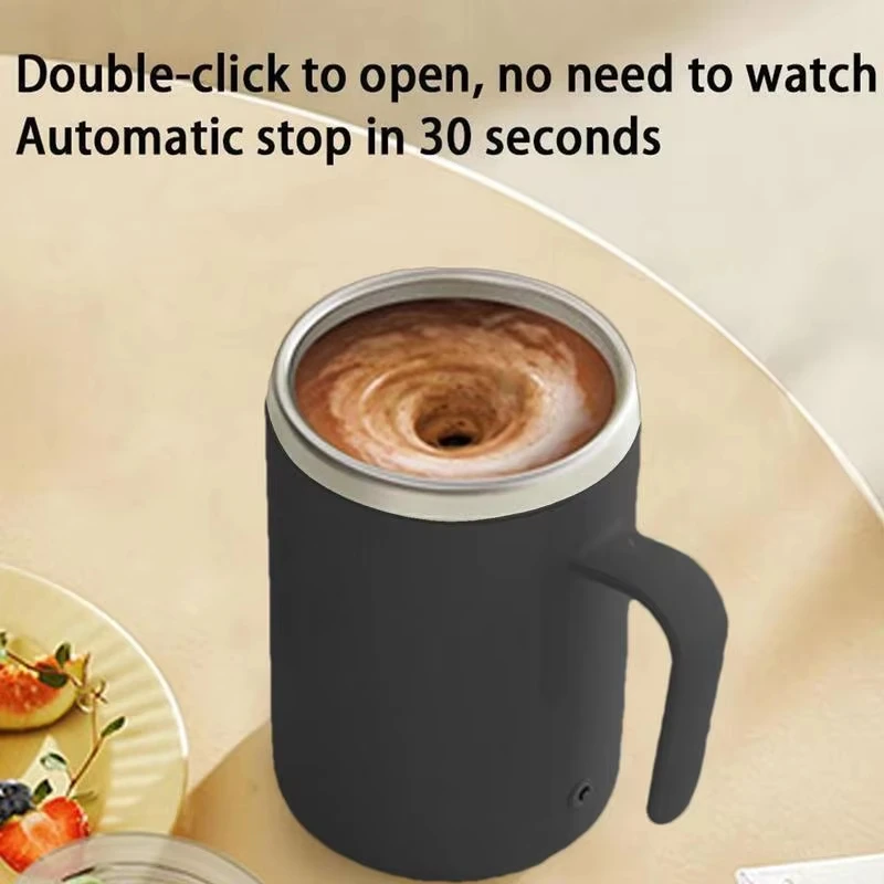 Magnetic Self Stirring Mug Stainless Steel Automatic Mixing Coffee Mug with Lid Electric Smart Self Rotating Cup for Travel