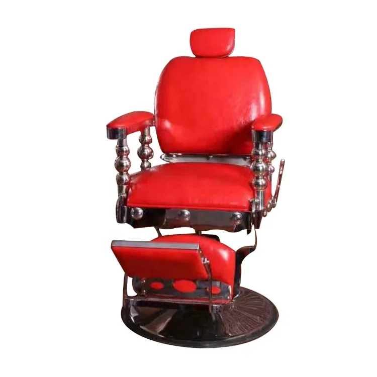 

Salon Furniture Antique Barber Chair Haircut Chair In Red Color Commercial Furniture Contemporary Synthetic Leather