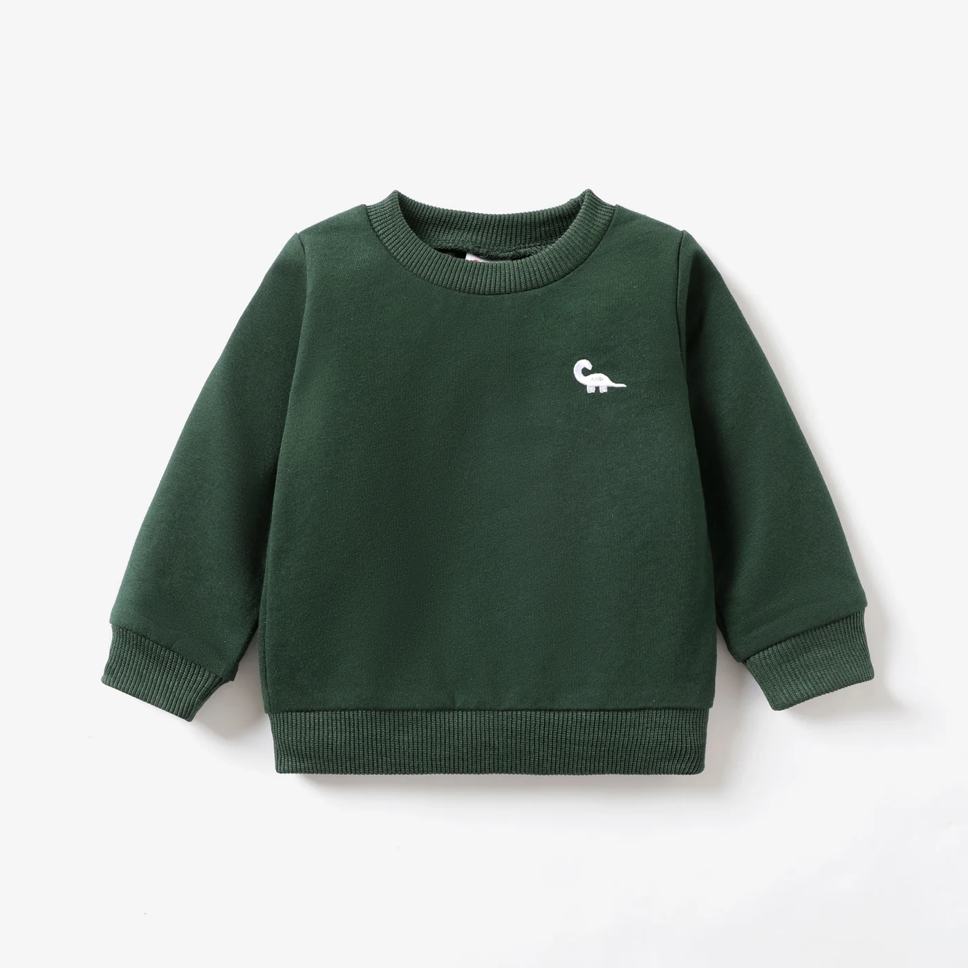 PatPat Baby Boy Animal Pattern Dinosaur Embroidery Long Sleeves Sweatshirt