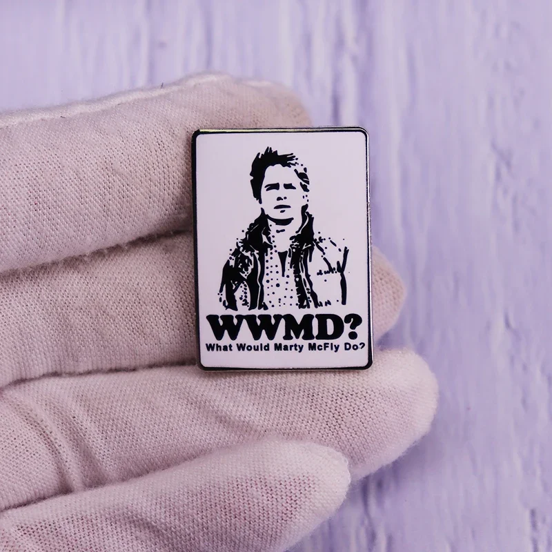 What Would Marty Mcfly Do Enamel Pin Brooch Back To The Future Badge Fashion Jewelry Decor