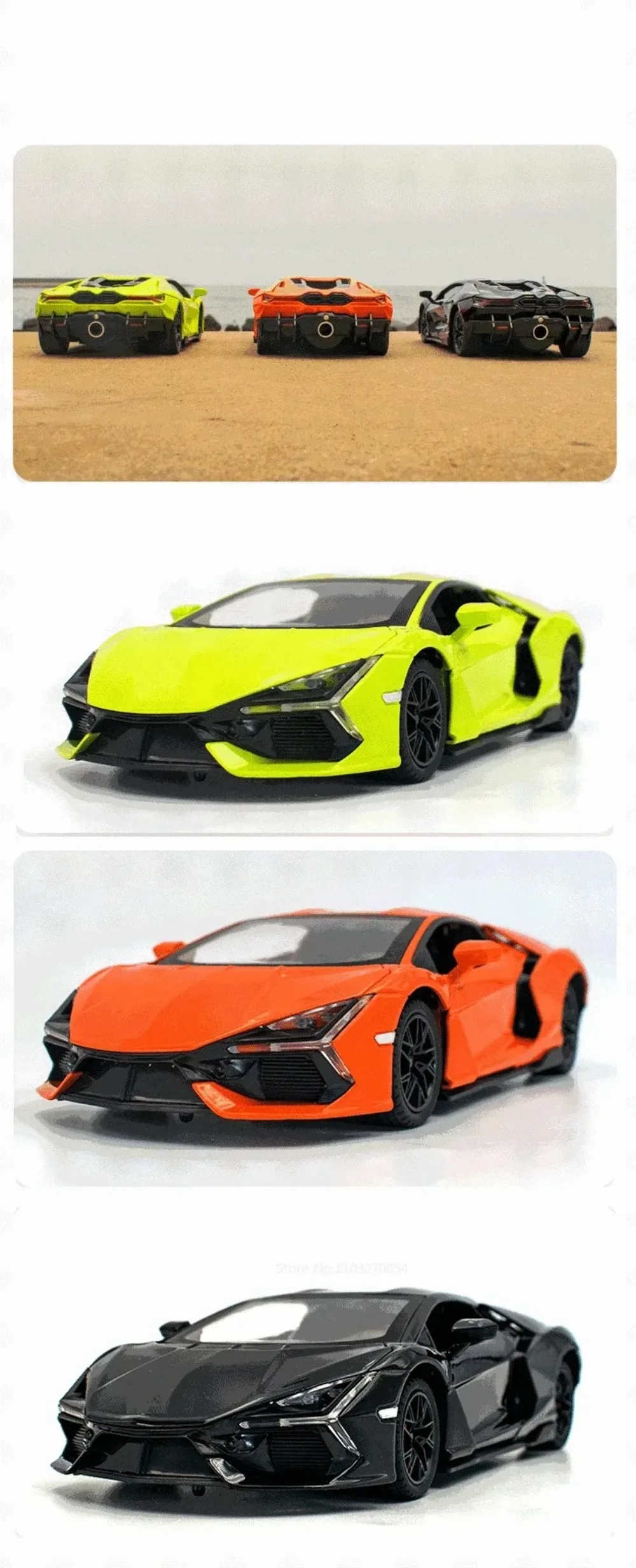 1:24 Lambor Revuelto Legierung Sportwagen Druckguss Modell Spielzeug Türen Geöffnet Sound Licht Zurückziehen Miniatur Autos Freund Urlaub Geschenk – Detail 26