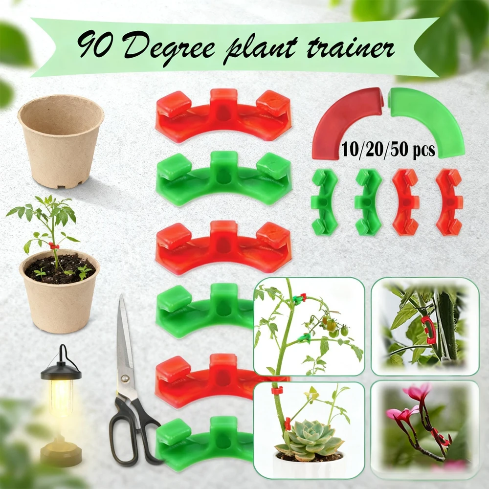 10 - 50PCS 90 - Degree Plant Bender Clips, Sturdy Branch Bending Clamps for Plant Growth Manipulation Gardening