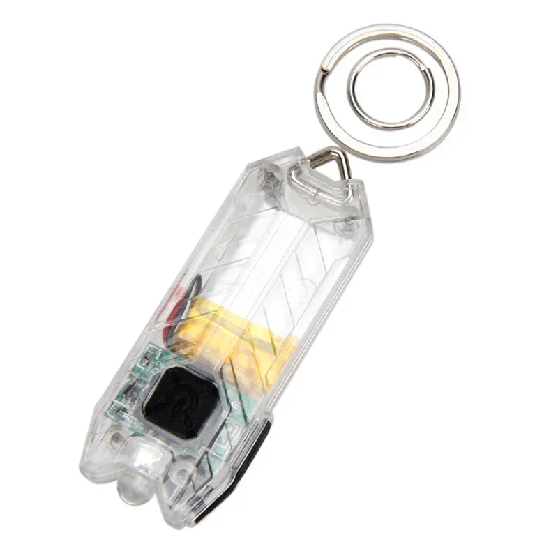 Mini LED Keychain Flashlight Electric Torch Portable USB Rechargeable 45LM 2 Modes Tube Camping Night Reading Cycling Light Lamp