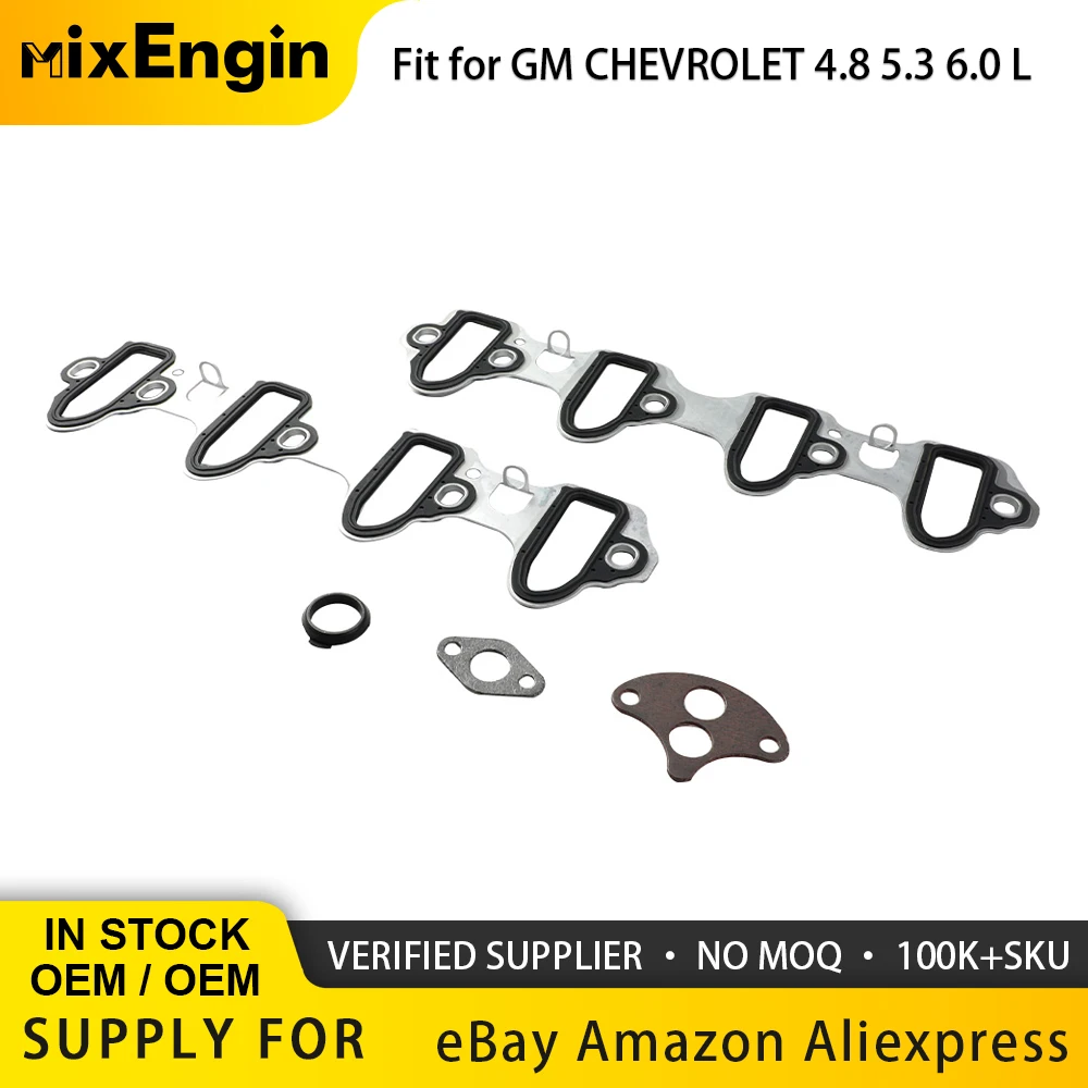 

Engine Parts Intake Manifold Gasket Kit Gasket Seal Ring Fit 4.8 5.3 6.0 L V8 Gas For GM CHEVROLET CADILLAC BUICK HUMMER H2