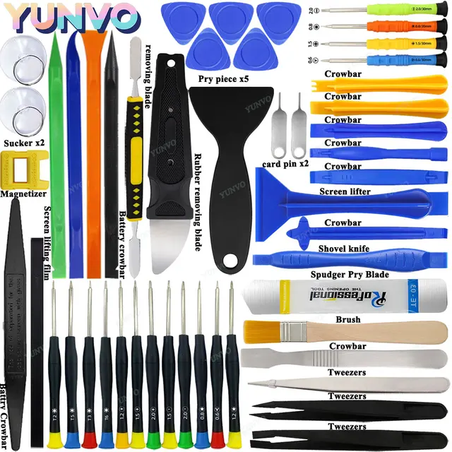 Kit de Ferramentas Profissional para Reparo de Celulares, Conjunto de Chaves de Precisão para iPhone e Android, Ferramenta Multifuncional de Desmontagem e Abertura