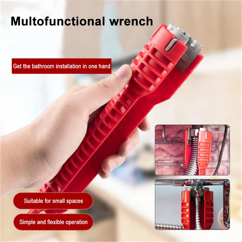 8 In 1 Flume Wrench Sink Key Anti-slip Multitool Pipe Magic Sink Set Wrench Plumbing Installation Plumbing Spanner Repair Tools