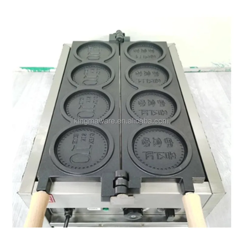 Snack Machines Customized Coin Shaped Waffle Maker New China Manufacturer 4 Holes Product 2020 Snack Food Ce OEM 28 3000W 2022