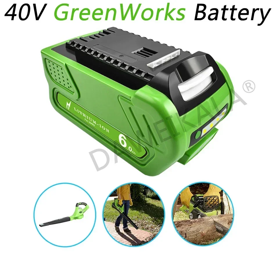 

40V 18650 Li-ion Rechargeable Battery 40V 6000mAh for GreenWorks 29462 29472 29282 G-MAX GMAX Lawn Mower Power Tools Battery