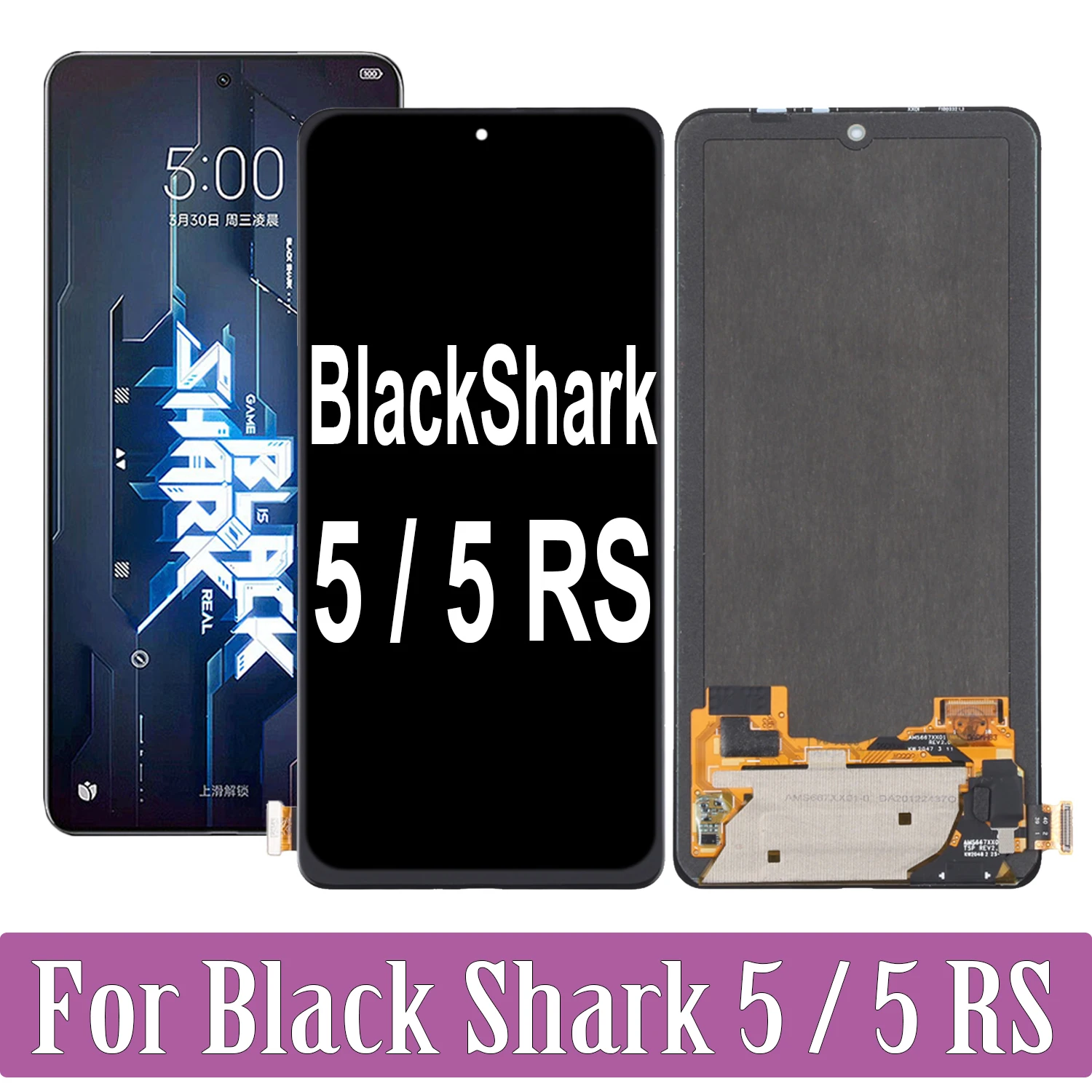 AMOLED For Xiaomi Black Shark 5 RS 5RS LCD Display Touch Screen Digitizer Assembly For Blackshark 5 RS LCD