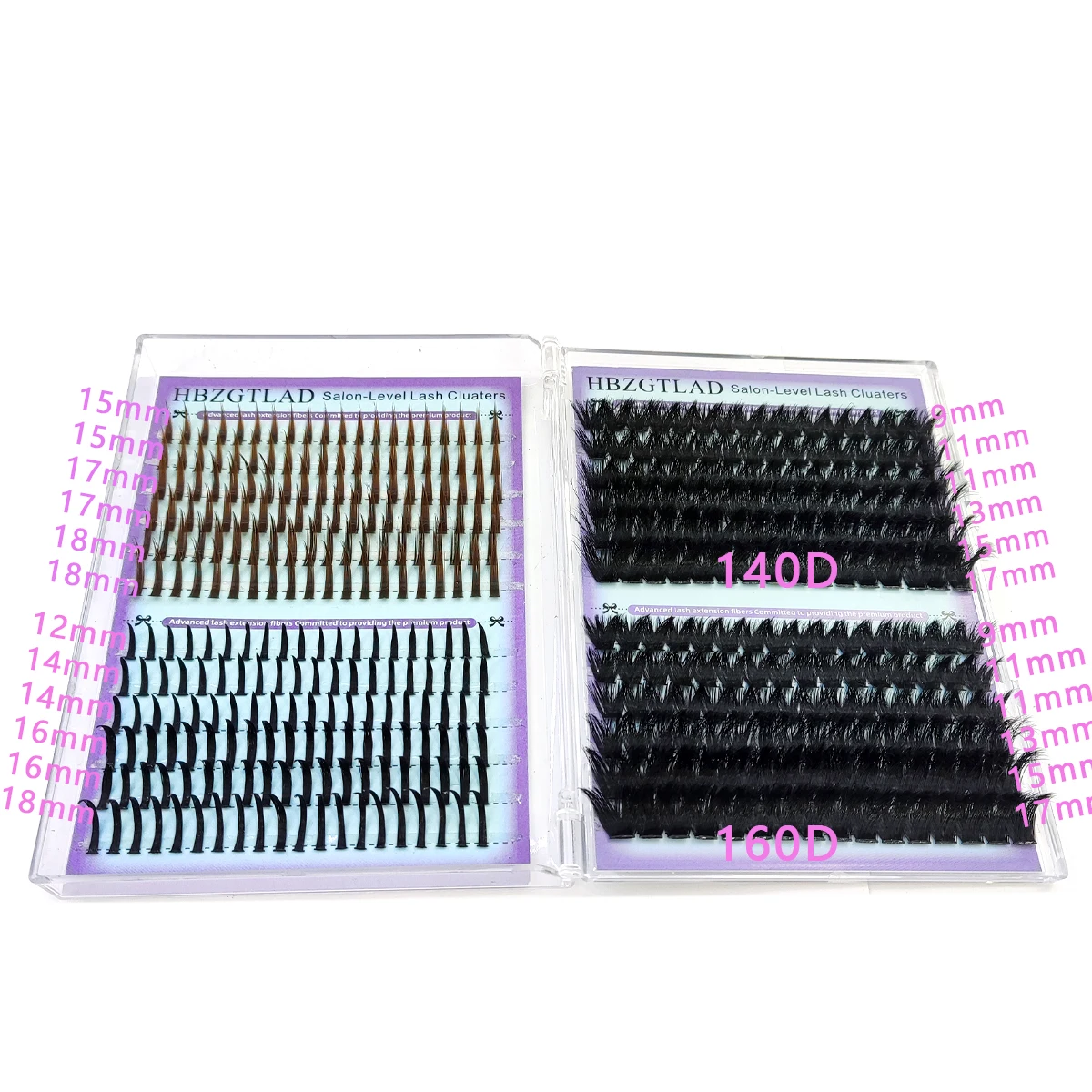 HBZGTLAD 60D-180D Volumen-Wimperncluster mit Spikes, Einzelwimpern-Cluster-Extensions, DIY Fairy/Manga-Stil – Detail 6