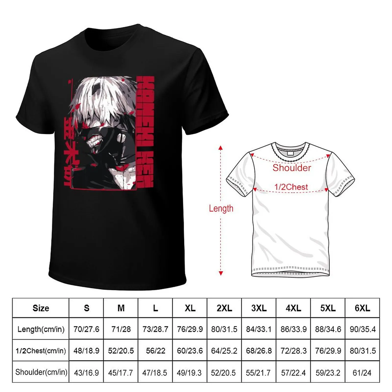 Kaneki Ken T-Shirt blue archive vintage graphic tee plus size clothes men clothes