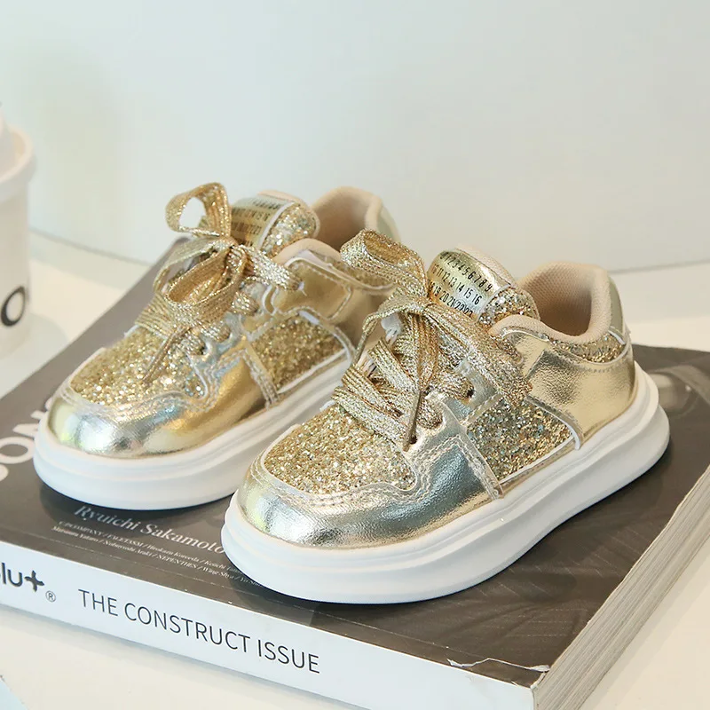 

New Style Student Thick-soled Casual Shoes Fashionable Boys Girls Sequined Sneakers Korean-style Kids Soft-soled Versatile Shoes