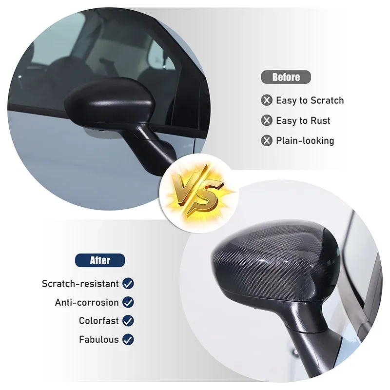 For Fiat 500 2016-2024 Real Carbon Fiber Car Rearview Side Mirror Decorate Cover Trim Sticker Protection Exterior Accessories